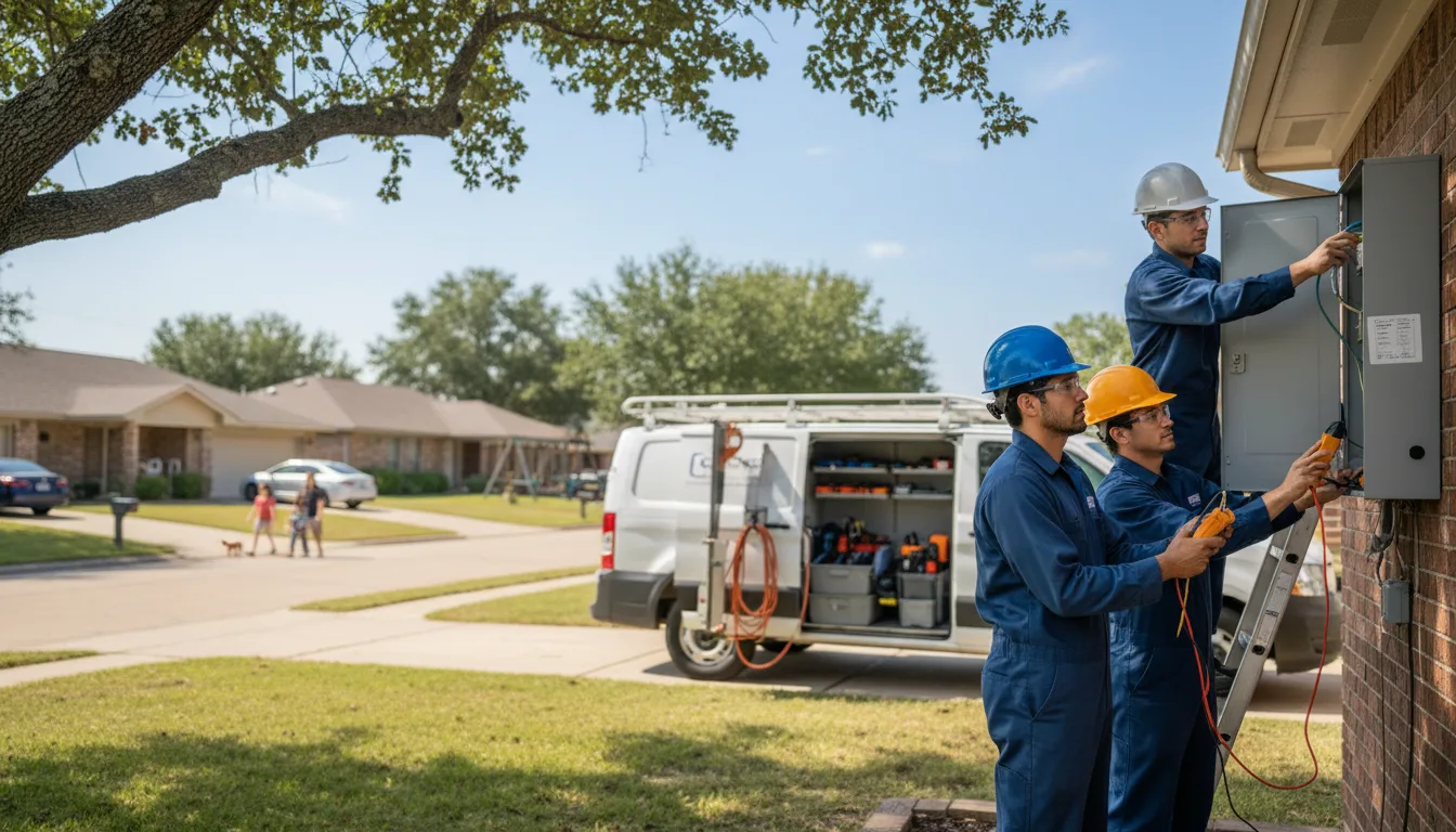 Certified electrician providing emergency electrical services in Montalba, TX